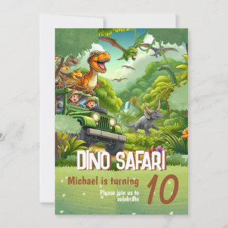 Einladung des Kindergeburtstags: Dino Safari, QR-C