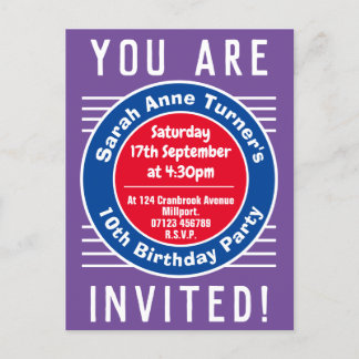 Einladung des Kindes zur 10. Geburtstagsfeier