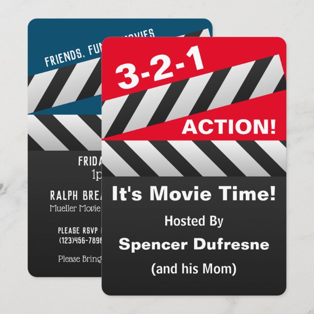 Einladung des Kindes zur Filmvorführung (Vorne/Hinten)