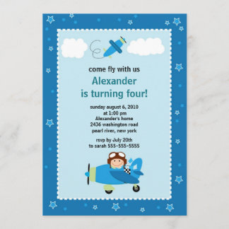 Einladung des kleinen Piloten-Flugzeugs zum Geburt