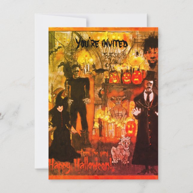 Einladung des Künstlers zum Halloween-Party (Vorderseite)