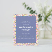Einladung des Lila Dot Pattern Abschlusses