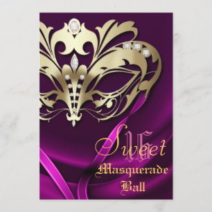 Einladung des Maskerade-Rosa Jeweled Bonbon-16
