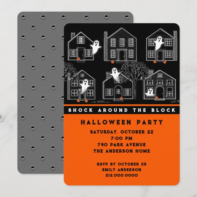 Einladung des Nachbarschafts-Halloween-Party (Vorne/Hinten)