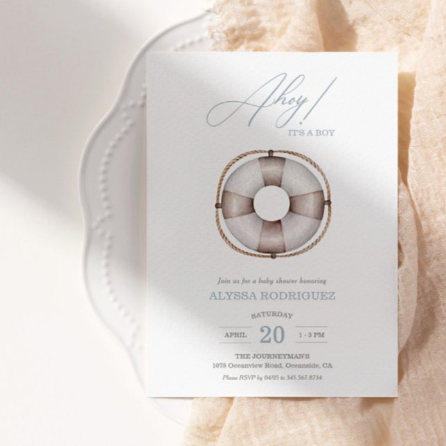 Einladung des Nautical Ahoy Baby Shower Boy (Available for print & instant digital download!)