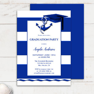 Einladung des Navy Blue White Nautical Abschlusses