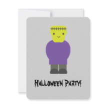 Einladung des niedlichen Frankenstein Halloween-Pa