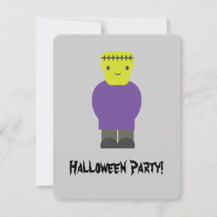 Einladung des niedlichen Frankenstein Halloween-Pa