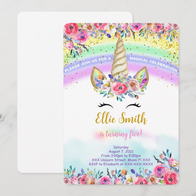 Einladung des Red Magical Unicorn (Vorne/Hinten)