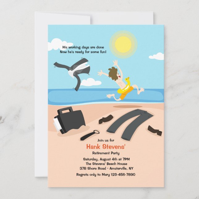 Einladung des Ruhestands-Party-(Mann) (Vorderseite)