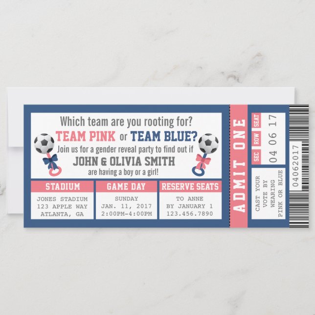 Einladung des Sportticketgeschlechts, Fußball (Vorderseite)