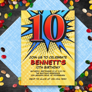 Einladung des Superhelden zum 10. Geburtstag