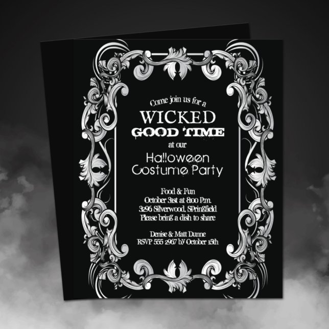 Einladung des Verzierten Halloween-Party an die Gr Flyer (Printed on affordable THIN 80 lb flyer paper - heavier paper available in our collection.)