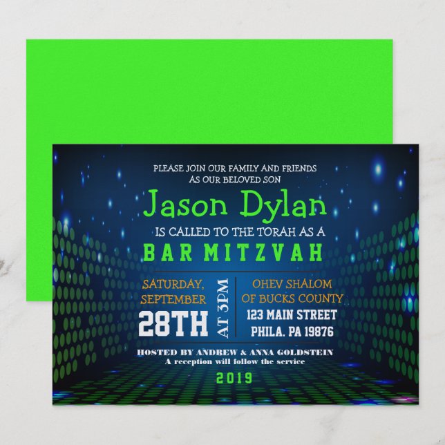 EINLADUNG DES VIDEOSPIELS Bar Mitzvah (Vorne/Hinten)