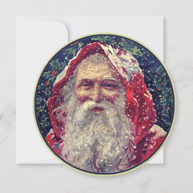 Einladung des Vintagen Weihnachtsmanns (Vorderseite)