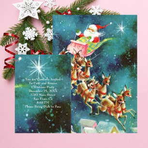 Einladung des Vintagen Weihnachtsmanns zur Reindee