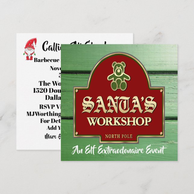 Einladung des Weihnachtswerkstättes (Vorne/Hinten)