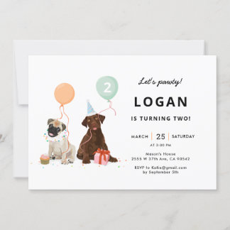 Einladung des Welpenpaw-ty-Hundes zum Geburtstag