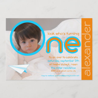 Einladung des zeitgenössischen ersten Geburtstags-