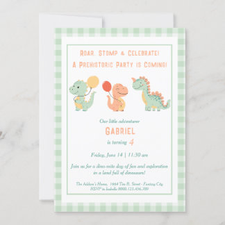 Einladung Dino-Mite zum Geburtstag - Roar, Stomp &