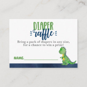 Einladung Dinosaur Diaper Raffle Ticket Einlage