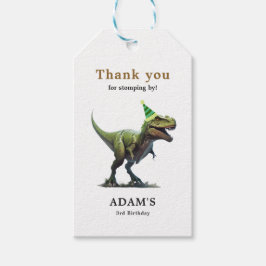 Einladung Dinosaur zum Geburtstag, drei Nachmittag Geschenkanhänger