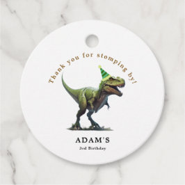 Einladung Dinosaur zum Geburtstag, drei Nachmittag Geschenkanhänger