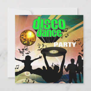 Einladung Disco-Tanzparty Retro