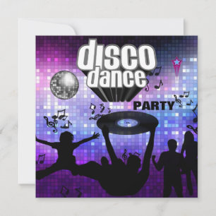 Einladung Disco-Tanzparty Retro