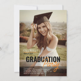 Einladung einer modernen Foto Graduation Party