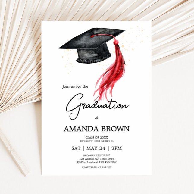Einladung einer modernen Grad-Hat-Graduierungspart (Grad Hat Modern Graduation Party Invitation )