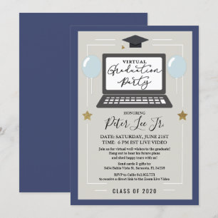 Einladung einer virtuellen männlichen Graduierteng