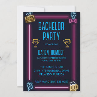 Einladung eines Bachelors - Neondesign