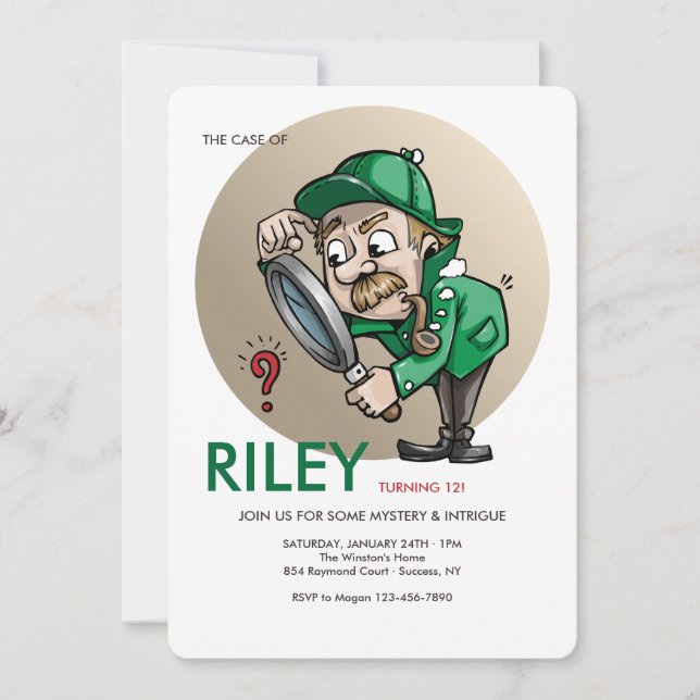 Einladung eines Detektivs (Vorderseite)