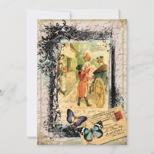 Einladung eines französischen Paares zur Beförderu (Vorderseite)