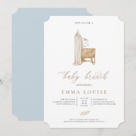 Einladung eines neutralen Boho Babybrunch