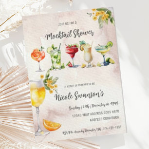 Einladung eines neutralen Mocktail-Babyduschers