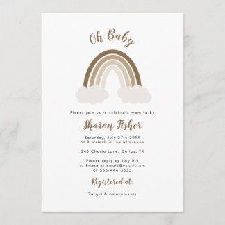 Einladung eines neutralen Regenbogenbabys