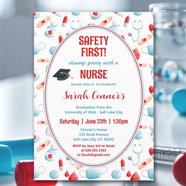 Einladung eines niedlichen Abschlusses (Cute Medical Nurse Graduation Invitation)