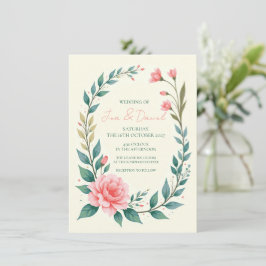 Einladung eines zarten Blumenkranzes