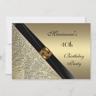 Einladung Elegant 40. Geburtstag Bronze Metal