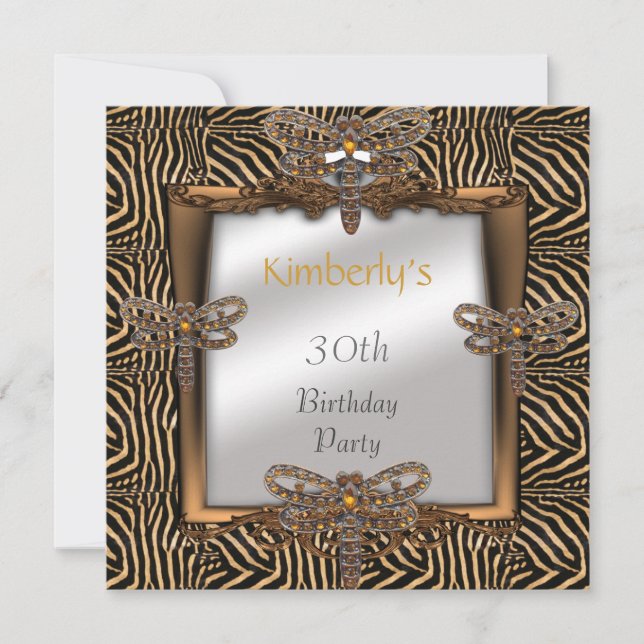 Einladung Elegante Bronze Animal Dragonfly Juwel (Vorderseite)