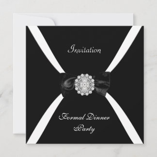 Einladung Elegante Elegante Schwarz-weiße Bow Kraw