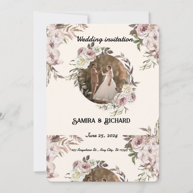 Einladung - Elegante Hochzeitseinladungskarte  (Vorderseite)