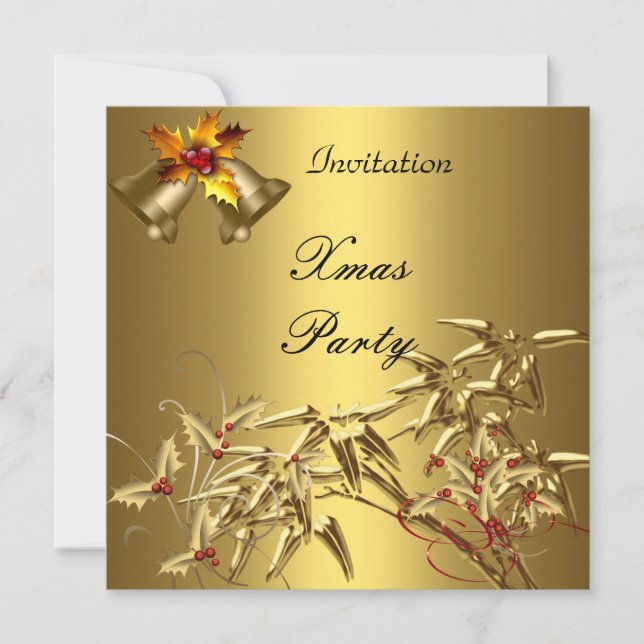 Einladung Elegantes Xmas Party Asiatisch Bambus Go (Vorderseite)