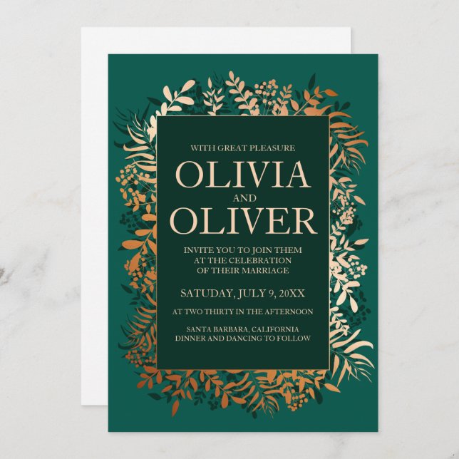 Einladung Emerald Gold Kraut (Vorne/Hinten)