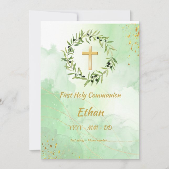 Einladung Erste Kommunion - Kreis Olivier (Vorderseite)