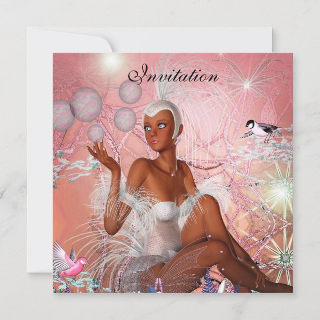 Einladung Feier Showgirl Pink (Vorderseite)