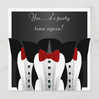 Einladung Formal Tuxedo Black Red Krawatte Anzug 3
