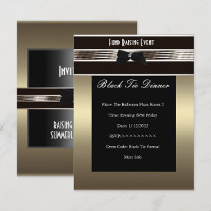Einladung Fundraiser Formal Black Tie Bronze Pewte